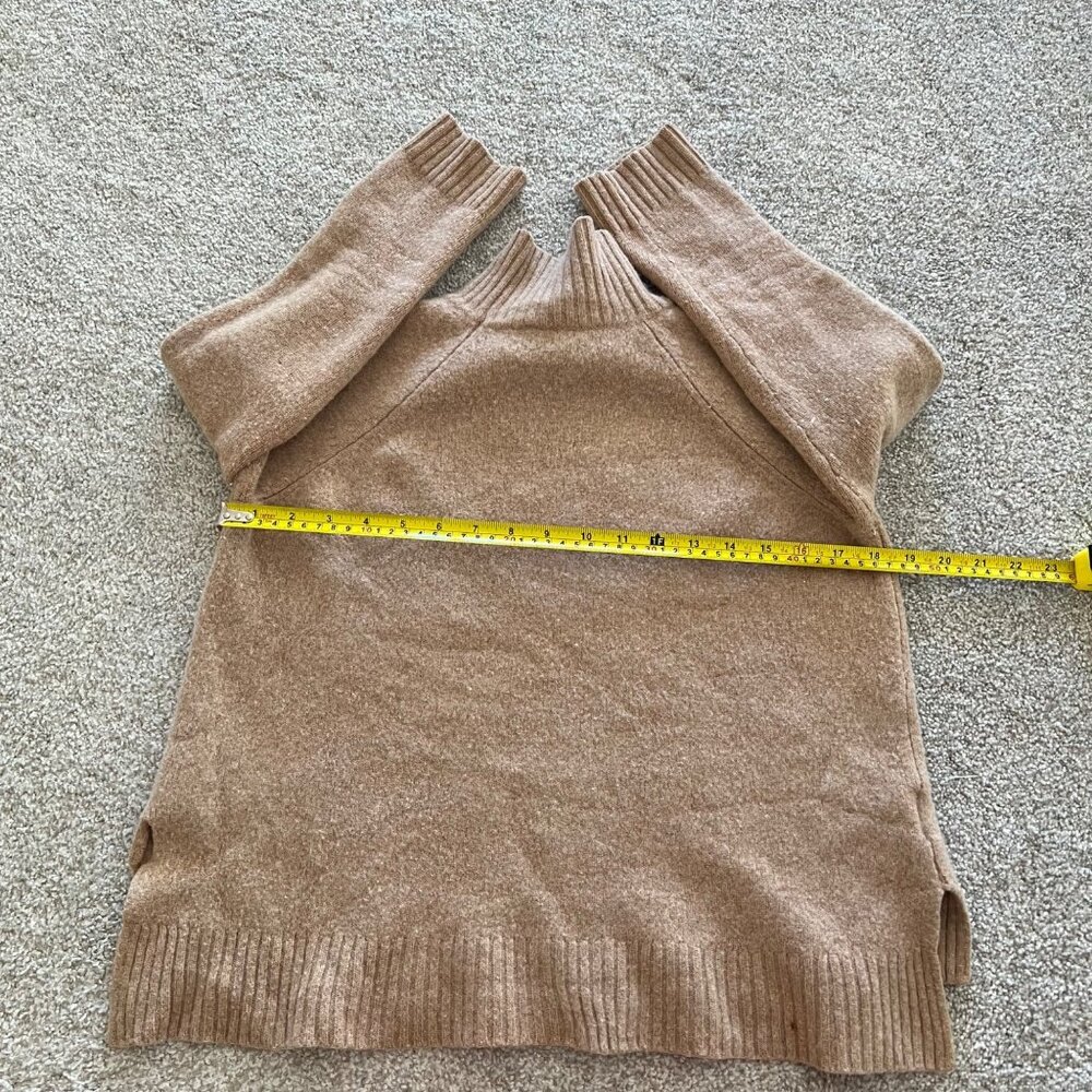 Ann Taylor Tan Beige Wool & Cashmere Turtleneck Minimalist Chic Sweater Petite L - Picture 11 of 11